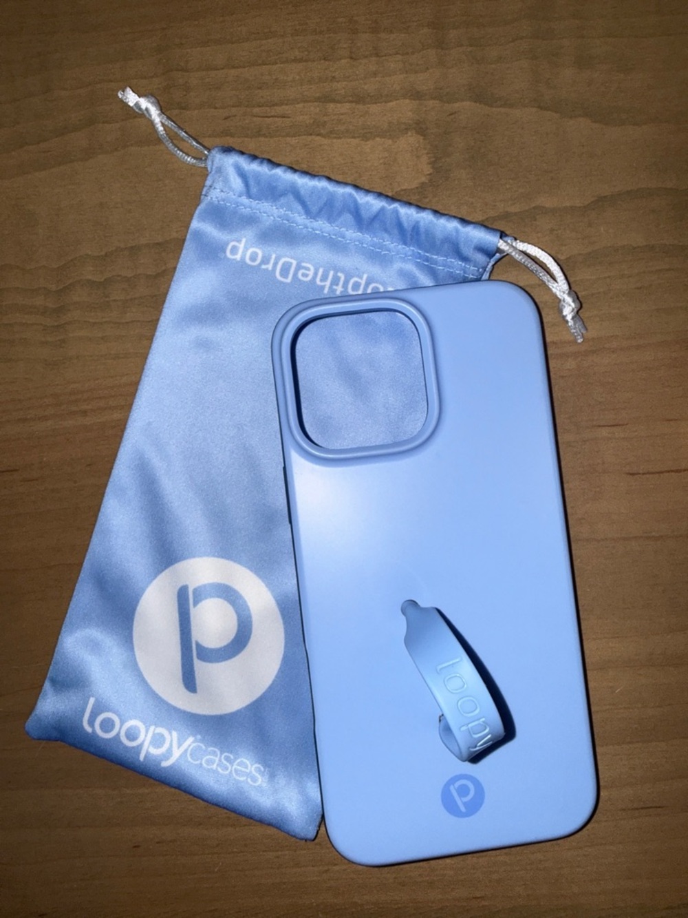Loopy Cases Light Blue iPhone Case with Matching Pouch